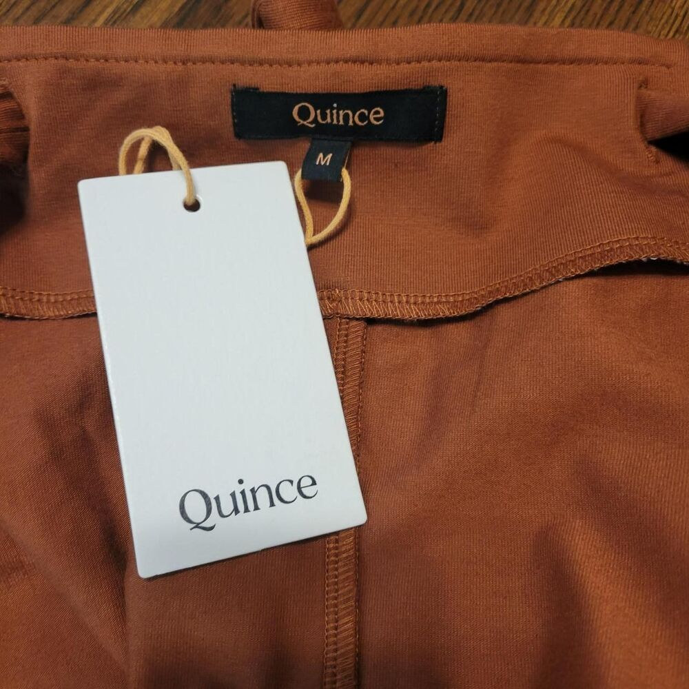 NWT Quince Organic Cotton Maternity Overalls Rust Brown